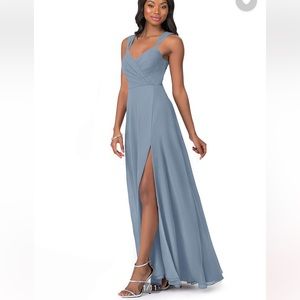 Azazie NWT Nahrin dusty blue dress